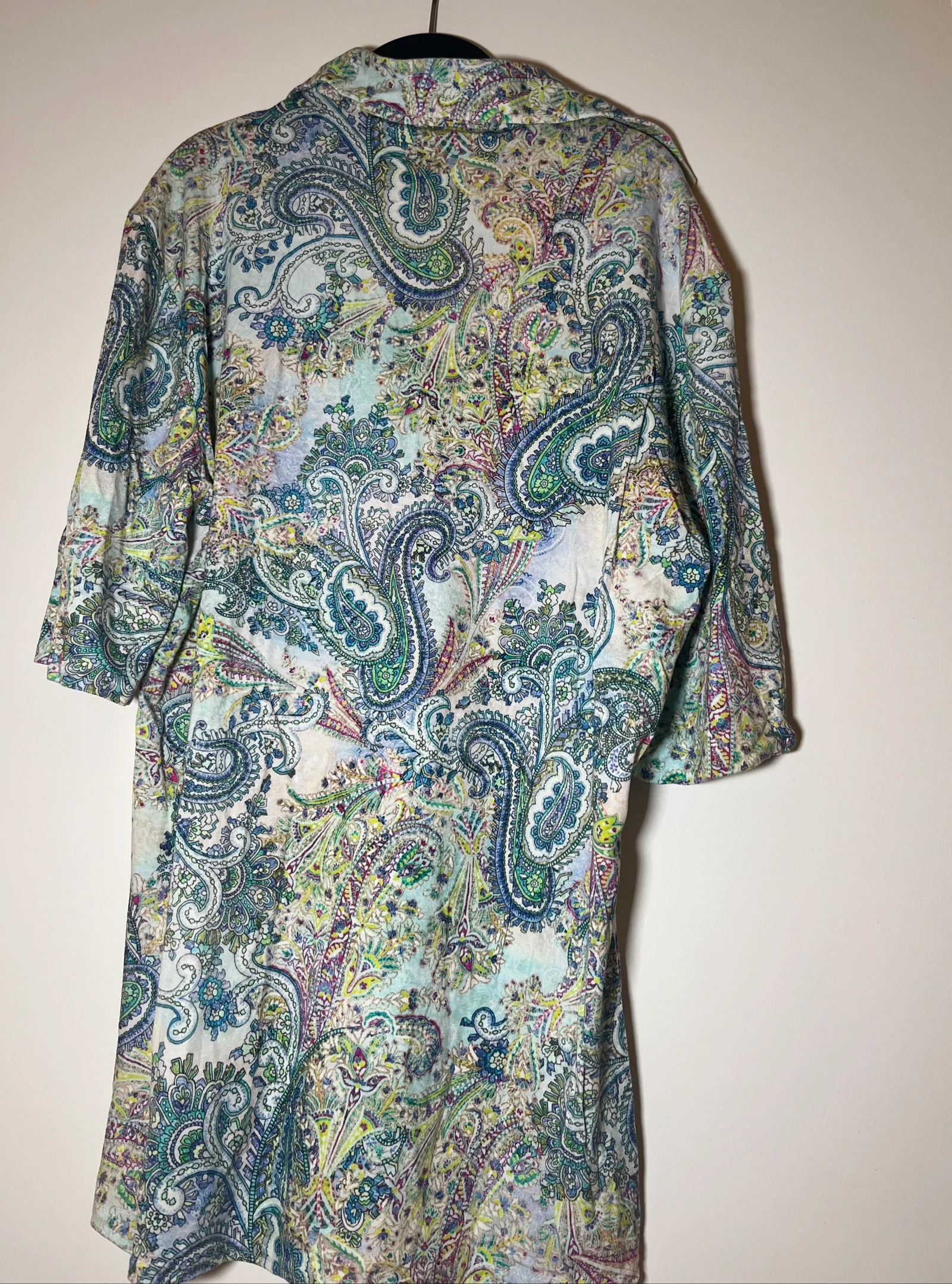 Casual short-sleeved Eterna top with multicolored paisley pattern – photo 3